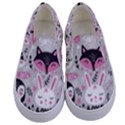 Big-set-with-cute-cartoon-animals-bear-panda-bunny-penguin-cat-fox Kids  Canvas Slip Ons View1