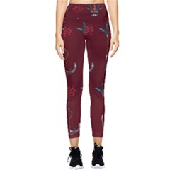 Tattoo-old-school-background-pattern Pocket Leggings  by Salman4z