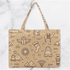 Egyptian-seamless-pattern-symbols-landmarks-signs-egypt Zipper Medium Tote Bag by Salman4z