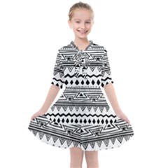 Boho-style-pattern Kids  All Frills Chiffon Dress by Salman4z