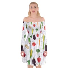 Vegetable Off Shoulder Skater Dress by SychEva