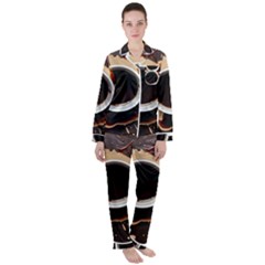 Coffee Cafe Espresso Drink Beverage Women s Long Sleeve Satin Pajamas Set	 by Ravend