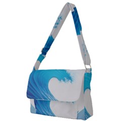 Wave Tsunami Tidal Wave Ocean Sea Water Full Print Messenger Bag (s) by Ravend