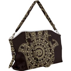 Hamsa-hand-drawn-symbol-with-flower-decorative-pattern Canvas Crossbody Bag by Salman4z