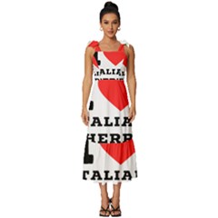 I Love Italian Cherry Tie-strap Tiered Midi Chiffon Dress by ilovewhateva