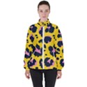 Leopard-print-seamless-pattern Women s High Neck Windbreaker View1