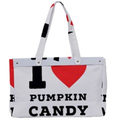 I Love Pumpkin Candy Canvas Work Bag by ilovewhateva