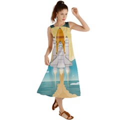 Space-exploration-illustration Summer Maxi Dress by Salman4z