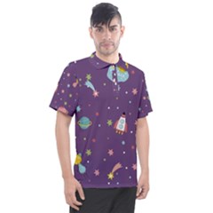 Space-travels-seamless-pattern-vector-cartoon Men s Polo Tee by Salman4z