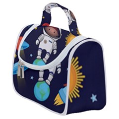 Boy-spaceman-space-rocket-ufo-planets-stars Satchel Handbag by Salman4z