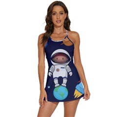 Boy-spaceman-space-rocket-ufo-planets-stars 2-in-1 Flare Activity Dress by Salman4z