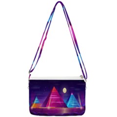 Egyptian-pyramids-night-landscape-cartoon Double Gusset Crossbody Bag by Salman4z