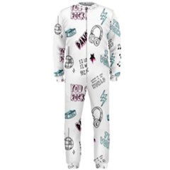 Music-themed-doodle-seamless-background Onepiece Jumpsuit (men) by Salman4z