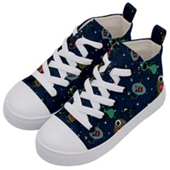 Monster-alien-pattern-seamless-background Kids  Mid-top Canvas Sneakers by Salman4z