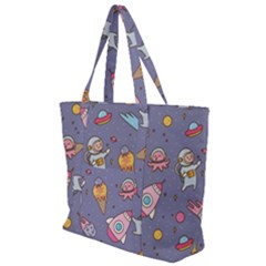 Outer-space-seamless-background Zip Up Canvas Bag by Salman4z