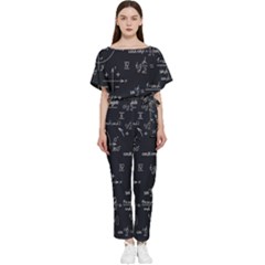 Mathematical-seamless-pattern-with-geometric-shapes-formulas Batwing Lightweight Chiffon Jumpsuit by Salman4z