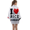 I love rice balls Long Sleeve Satin Kimono View2