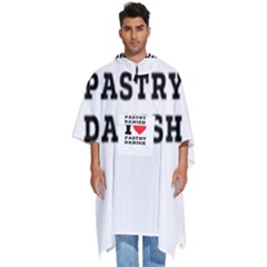 I Love Pastry Danish Men s Hooded Rain Ponchos