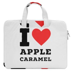 I Love Apple Caramel Macbook Pro 16  Double Pocket Laptop Bag  by ilovewhateva