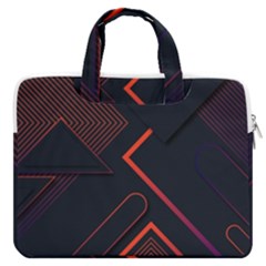 Gradient-geometric-shapes-dark-background-design Macbook Pro 16  Double Pocket Laptop Bag  by Salman4z