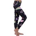 Cute-girl-things-seamless-background Kids  Lightweight Velour Classic Yoga Leggings View3