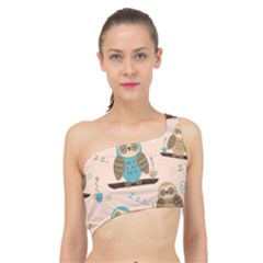 Seamless-pattern-owls-dream-cute-style-pajama-fabric Spliced Up Bikini Top 