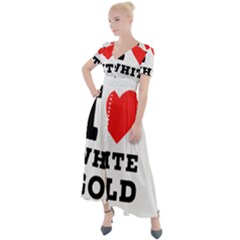 I Love White Gold  Button Up Short Sleeve Maxi Dress by ilovewhateva