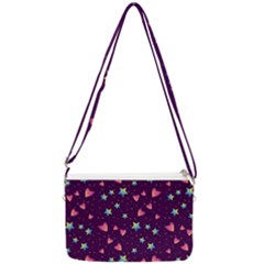 Colorful-stars-hearts-seamless-vector-pattern Double Gusset Crossbody Bag by Salman4z