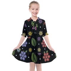 Embroidery-seamless-pattern-with-flowers Kids  All Frills Chiffon Dress by Salman4z