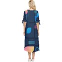 Gradient Geometric Shapes Dark Background Bow Sleeve Chiffon Midi Dress View4