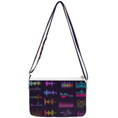 Colorful-sound-wave-set Double Gusset Crossbody Bag by Salman4z