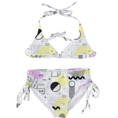 Graphic-design-geometric-background Kids  Classic Bikini Set