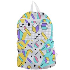 Tridimensional-pastel-shapes-background-memphis-style Foldable Lightweight Backpack by Salman4z