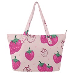 Seamless-strawberry-fruit-pattern-background Full Print Shoulder Bag by Salman4z