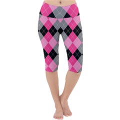 Seamless-argyle-pattern Lightweight Velour Cropped Yoga Leggings by Salman4z