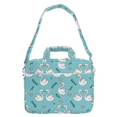 Elegant Swan Pattern Design Macbook Pro 16  Shoulder Laptop Bag by pakminggu