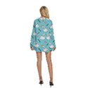 Elegant Swan Pattern Design Round Neck Long Sleeve Bohemian Style Chiffon Mini Dress View4