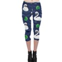 Swan Pattern Elegant Design Capri Leggings  View1