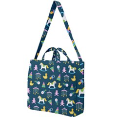 Cute Babies Toys Seamless Pattern Square Shoulder Tote Bag by pakminggu