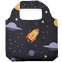 Cosmos Rockets Spaceships Ufos Foldable Grocery Recycle Bag View1