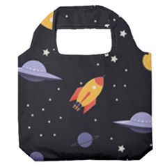 Cosmos Rockets Spaceships Ufos Premium Foldable Grocery Recycle Bag by pakminggu