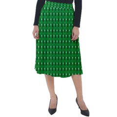 Green Christmas Tree Pattern Background Classic Velour Midi Skirt  by pakminggu