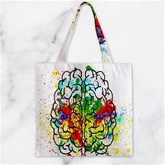 Brain Mind Psychology Idea Hearts Zipper Grocery Tote Bag by pakminggu