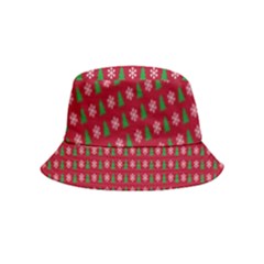 Snowflake Christmas Tree Pattern Bucket Hat (kids) by pakminggu