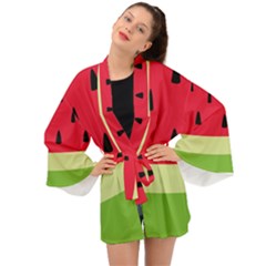 Watermelon Fruit Food Healthy Vitamins Nutrition Long Sleeve Kimono by pakminggu