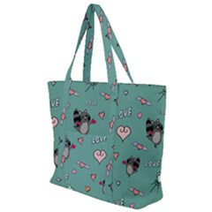 Raccoon Texture Seamless Scrapbooking Hearts Zip Up Canvas Bag by pakminggu