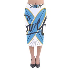 Wave Surfing Surfboard Surfing Velvet Midi Pencil Skirt by pakminggu