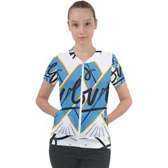 Wave Surfing Surfboard Surfing Short Sleeve Zip Up Jacket