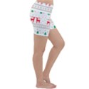 Red Green And Blue Christmas Themed Illustration Lightweight Velour Yoga Shorts View3