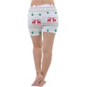 Red Green And Blue Christmas Themed Illustration Lightweight Velour Yoga Shorts View4